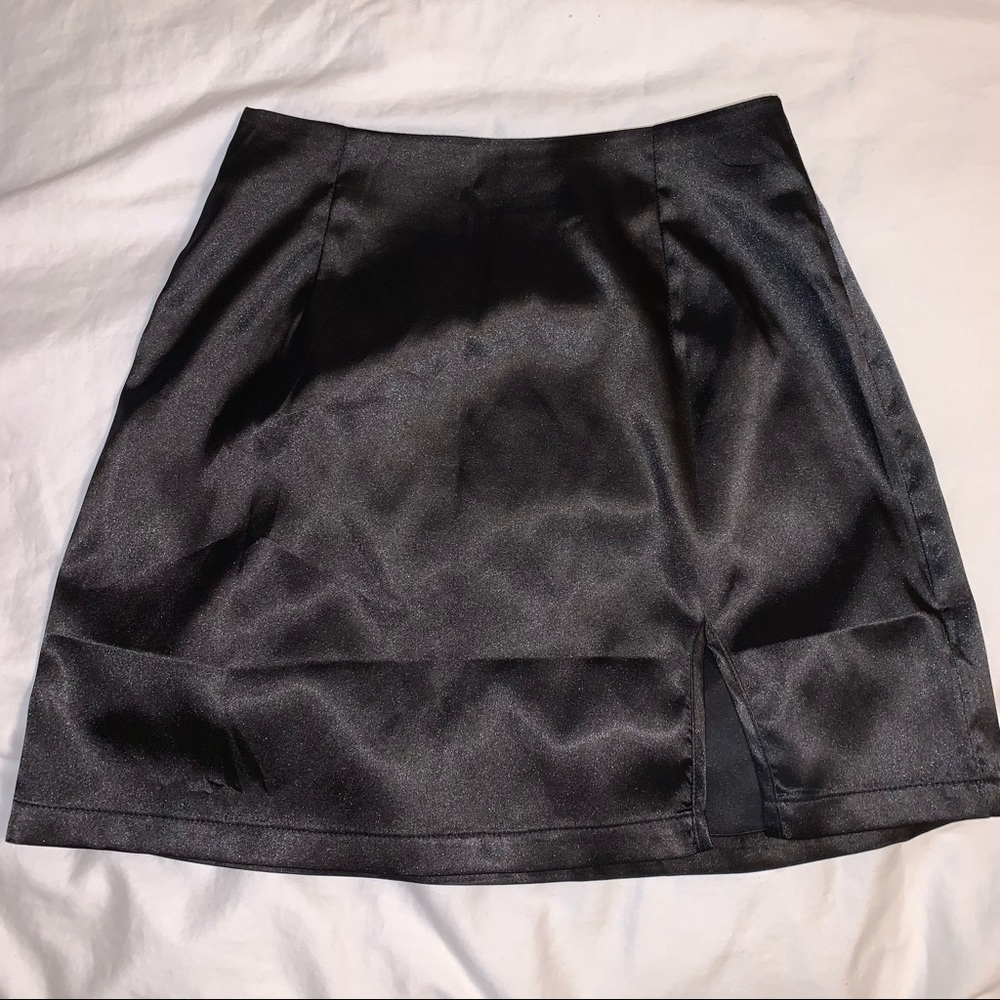 Shein Split Hem Satin Skirt - Picture 3 of 11